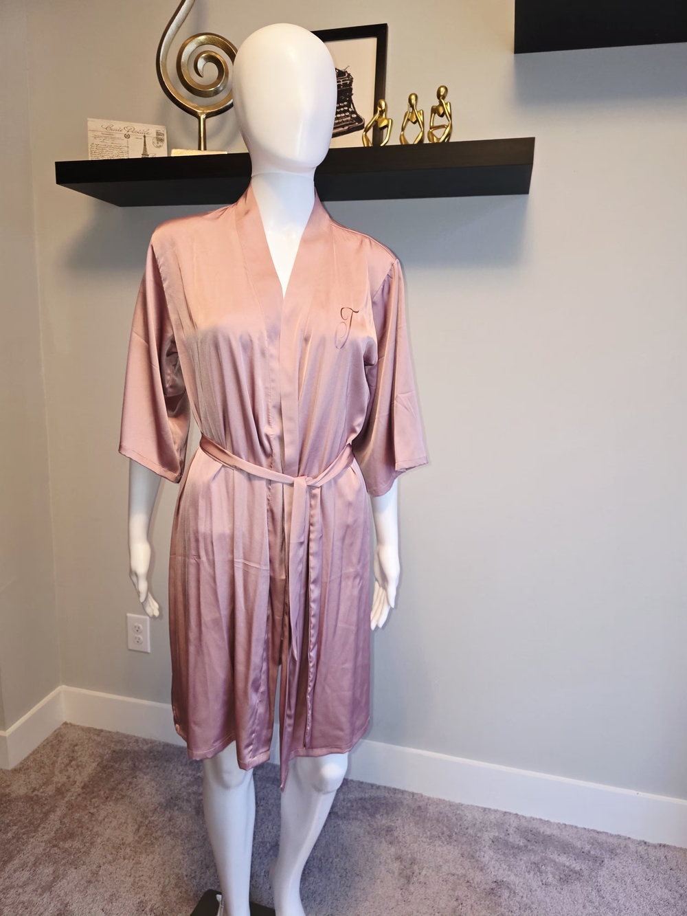 Satin Kimono Robe - Pink